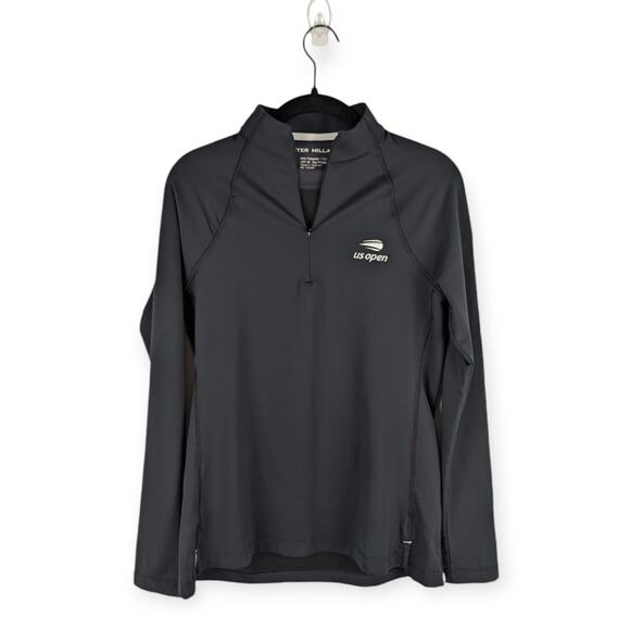 Peter Millar Women's Black US Open Raglan-Sleeve Perth Layer UPF‎ 50 1/4 Zip S - Picture 1 of 6